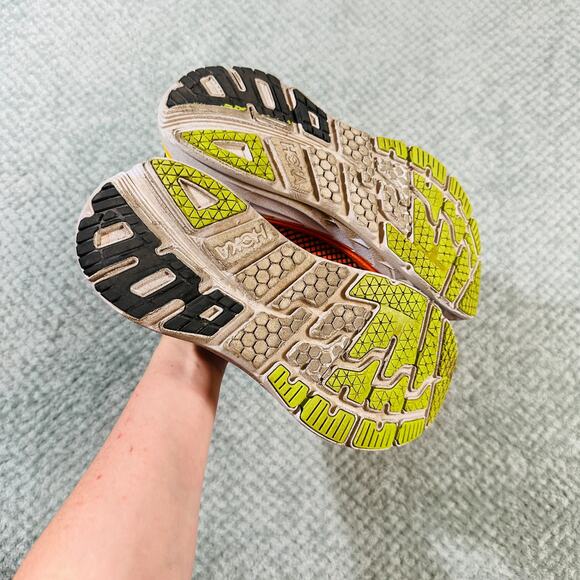 HOKA One One Mens Bondi 5 Orange/Green Sneakers Running Shoes 11 - Picture 5 of 9